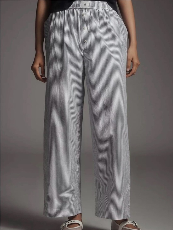 Anthropologie Pants - NWT Anthropologie The Wren Boxer Pant White & Navy Stripe XL